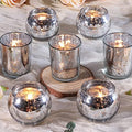 DEVI Silver Votive Tealight Candle Holders 24PCS, Mercury Glass Candle Holders for Table Centerpieces, Tea Party Wedding Table Decor by DEVI