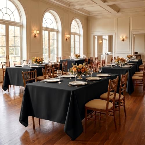 Fitable 6 Pack Rectangle Tablecloths, 70 x 108 Inch, Black - Image 2
