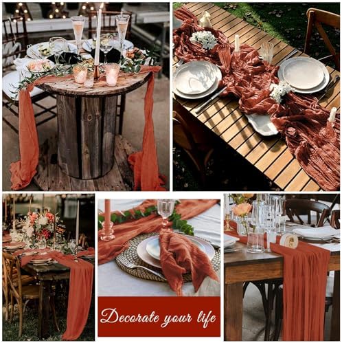 20 Pack Cheesecloth Table Runner 20 x 120 Inch, Terracotta - Image 7