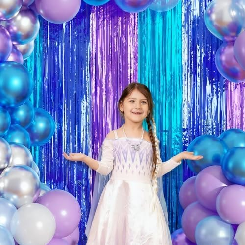 Blue Purple Balloon Garland Arch Kit Birthday Party Decorations - Image 2