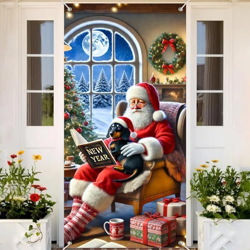BlissYard Christmas Door Cover Cozy 35x71 Inch Polyester - Image 5