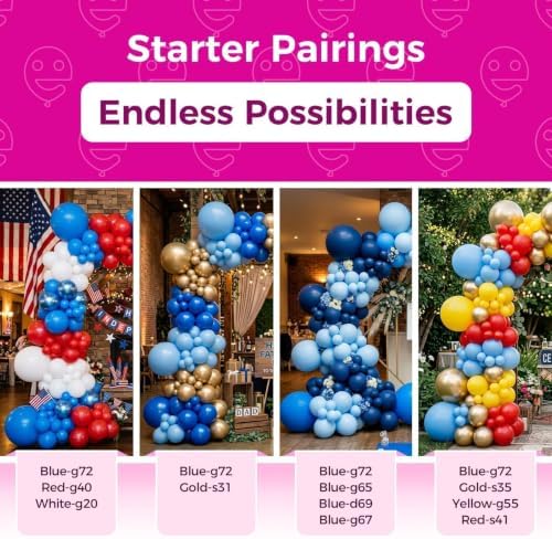Bezente Royal Blue Latex Round Helium Party Balloons 100 Pack 12 inch - Image 5