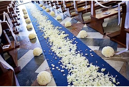 EZLucky Navy Blue Carpet Runner for Party, 2.6 x 15 ft, 130 GSM Felt Fabric - Image 7