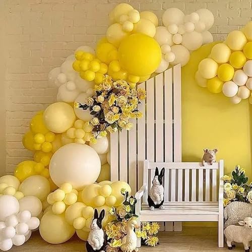 Voircoloria 90pcs Pastel Yellow Balloons Garland Arch Kit, 18 12 10 5 Inch - Image 5