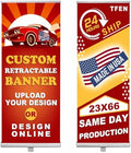 TFEN-Made in USA-Custom Aluminum Retractable Banner 23"x66", with Stand Roll up Banner for Business, Trade Shows, Stores, Advertising, Events, Custom Banners Personalized by TFEN