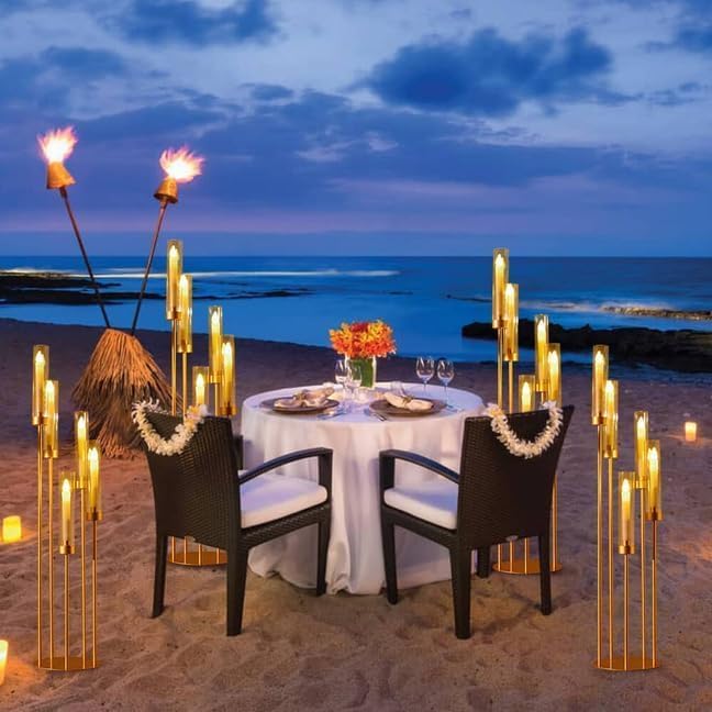 6PCS 5 Arm Gold Candle Holders for Wedding Table Centerpieces,39.37'' Tall - Image 6
