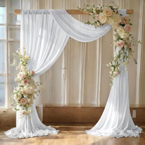 Pack of 2 Wedding Arch Drape Panel Fabric 30" x 75ft - White by MDS