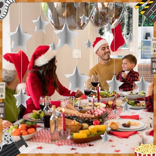 70 Pcs Silver Star Centerpieces for Tables Silver Party Birthday Decorations Sparkle 3D 2025 Graduation Star Table Decor 3 Sizes 8" 5" 3" Christmas Bridal Shower Red Carpet Film Show Theme Party - Image 7
