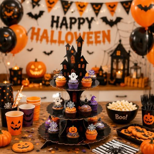 Halloween Decorations - 3 Tier Cupcake Stand for Halloween Party Decor - Image 5