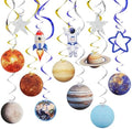 BEISHIDA Solar System Hanging Swirl Decorations 18Pcs Pre-Strung Space Party Hanging Ceiling Decors for Space Themed Birthday Galaxy Room Planet Party Supplies by Beishida