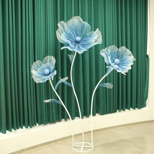 Giant Flowers for Decoration,Wedding Reception Essential,5.6 ft Huge Artificial Silk Flower,Ideal for Party Banquet Background Decor and Photographic Props(Blue) - Image 3