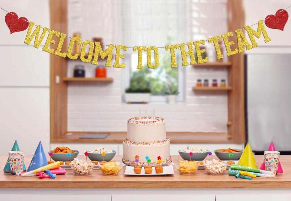 Welcome to The Team Banner - Welcome Banner for Office - The Office Party Decorations Gold - Image 4