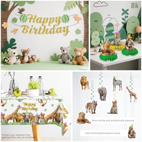 201PCS Safari Birthday Decorations, Jungle Party Set Serves 25 - Image 4