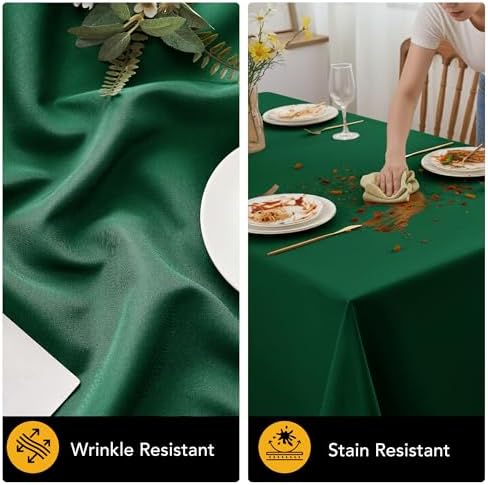 6-Pack Hunter Green Tablecloths for Rectangle Tables, 90 x 156 in - Image 4