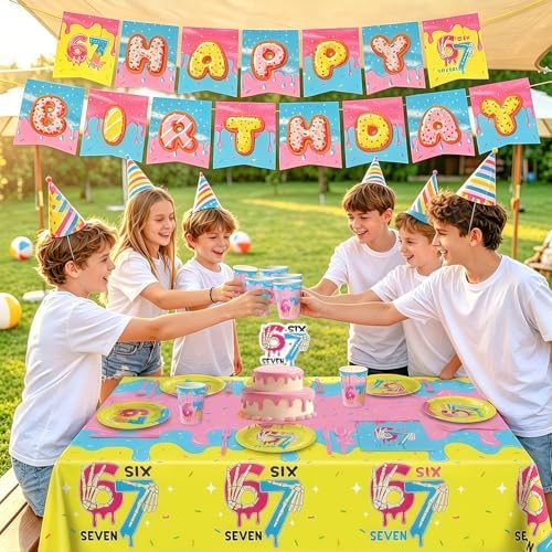 172pcs Ice Cream Birthday Party Supplies 6 7 Birthday Plates Napkins - Image 6
