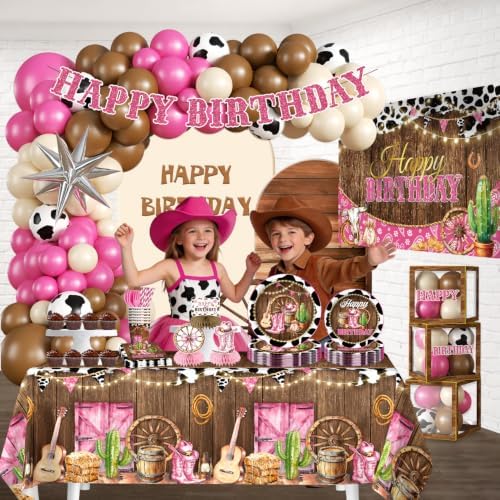 259PCS Cowgirl Birthday Decorations Girl Party Set Serves 25 - Image 6