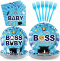 96Pcs Boss Theme Baby Shower Party Decorations for Boys, Serves24 by Greencian