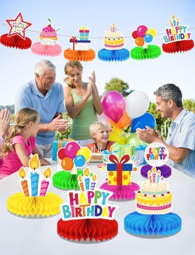 Birthday Table Decorations, 9 Pcs Colorful Birthday Centerpieces for Tables - Image 6