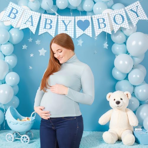 Hahafelt Baby Boy Banner for Baby Shower Decorations, Blue - Image 5