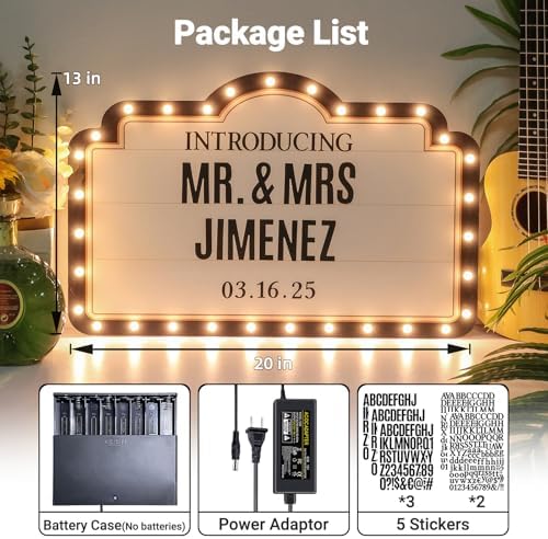 20IN Wedding Bottle Service Sign, Personalized Wedding Entrance Props Led Marquee Sign for Reception, Custom Light up Marquee Sign with Stickers for Bridal Engagement Anniversary Nightclub Gift - Image 3
