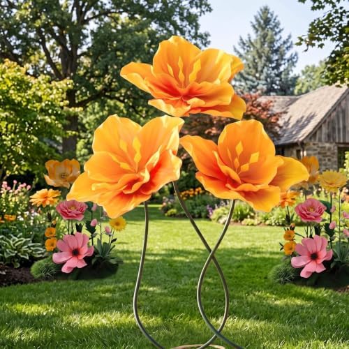 3 Pack 5 ft Giant Artificial Hibiscus Flowers Big Tropical Flowers by Maysing