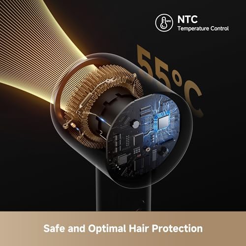 Dreame Glory Mix High-Speed Hair Dryer, Dual Voltage, 3 Magnetic Nozzles, Perfume Infusion, Customized Fragrant Drying, NTC Control, 300M Negative lons, 110,000RPM Motor, 336g Lightweight, Gold - Image 5