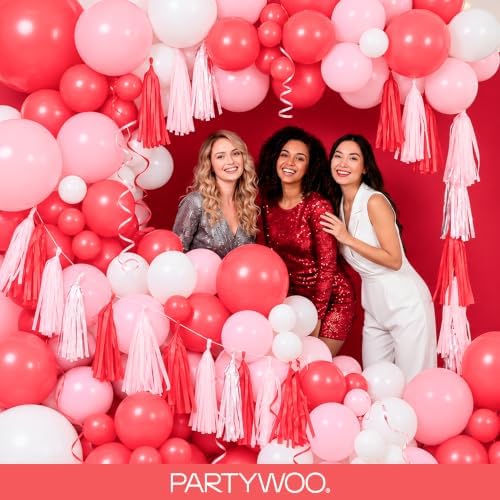 PartyWoo Coral Balloons 50pcs Pastel Red Coral Pink Color 12 Inch - Image 5