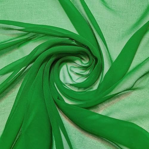 80 Yard Chiffon Fabrics, 44" Wide, Lightweight, Sheer – Green - Image 3