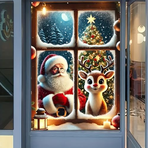BlissYard Santa Reindeer Snowflake Christmas Banner 47x31 - Image 5
