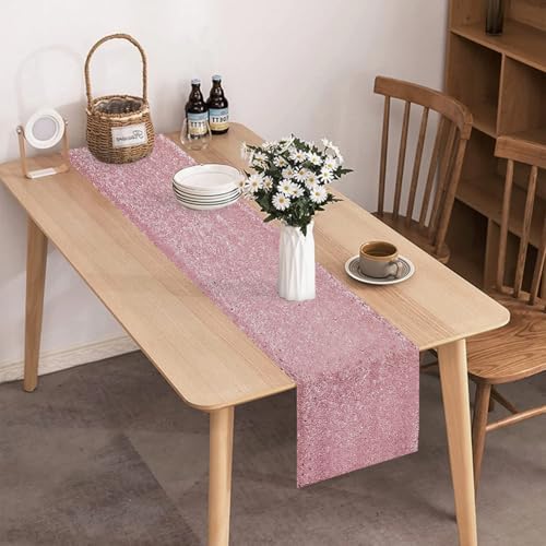 10 Packs 12 x 72 inches Light Pink Sequin Table Runner - Image 6