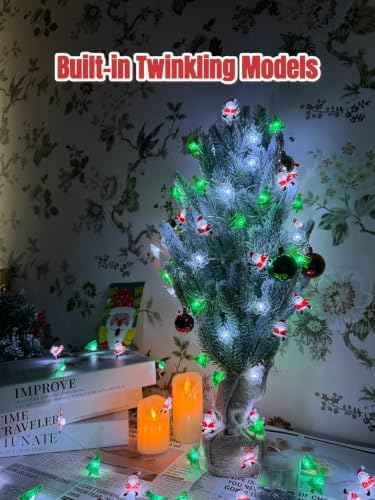 Christmas Lights Santa Snowflake Christmas Tree String Lights, 30 LEDs 10ft Battery Powered, Christmas Decorations Xmas Fairy Lights for Wreath Window Fireplace Tree Poster Board Home Decor - Image 4