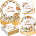 180Pcs Little Pumpkin Baby Shower Plates and Napkins Set,Serves 60 by Dhnvcud