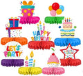 Happy Birthday Decorations Set - Colorful Themed Honeycomb Centerpiece, Table Decoration for Kids' Birthday Party Supplies by Gatherfun
