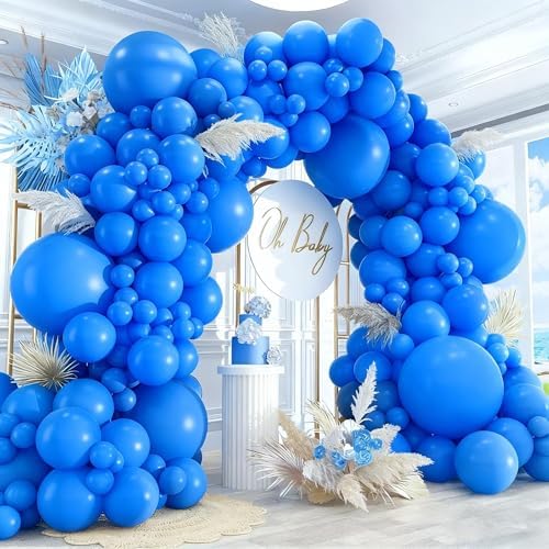 412pcs Royal Blue Balloons 18 12 10 5 Inch Blue Balloon Garland Arch Kit Different Sizes Matte Latex Balloons for Baby Shower Birthday Wedding Party Decorations by PAXILE