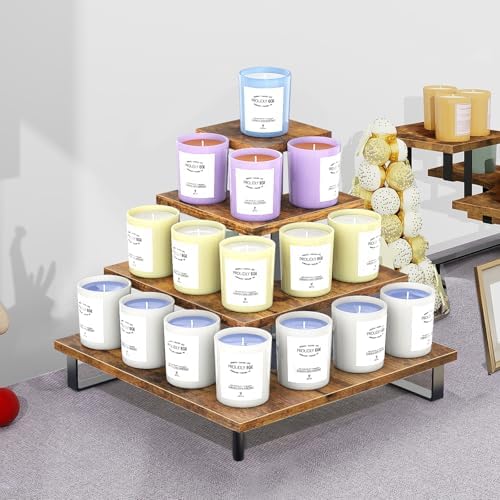 ELITEROO 4 Tier Riser Stand, Wooden Display Stands, Farmers Market Rack - Image 4