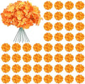 Auihiay 64Pcs Fall Hydrangea Artificial Flowers, Orange Faux Hydrangeas by Auihiay