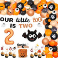 Our Little Boo Is Turning Two Decorations Halloween 2nd Birthday Two Spooky Orange Black Balloon Arch Number 2 Foil Balloon Banner Cake Cupcake Toppers Halloween Spider Decorations by kreat4joy