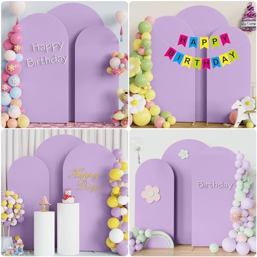 Wokceer Arch Backdrop Cover Lavender Arch Covers Stretchy 7.2FT,6.6FT,6FT - Image 4
