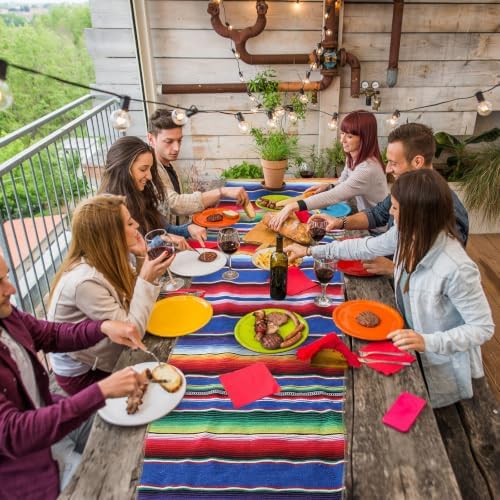 Tegeme 2 Pcs Mexican Table Runners 14 x 84 Inch Cotton,Elegant Style - Image 4
