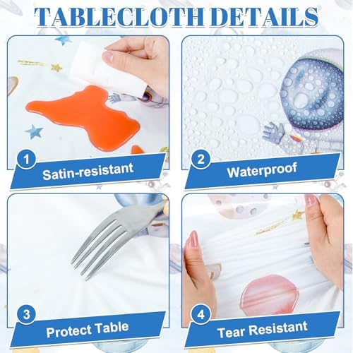 3 Pack First Trip Around The Sun Space Tablecloths, Star Party Table Cover - Image 5