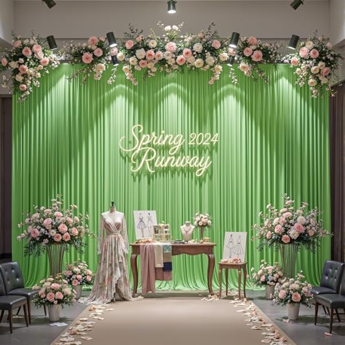 Sage Green Backdrop Curtain 10x10ft - Wrinkle Free Polyester Photo Curtain Backdrop Wedding Back Drop Fabric Drapes for Party Decorations Background for Photography - Image 7