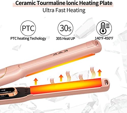 Mini 1/2" Flat Iron, Tourmaline Titanium Hair Straightener for Short Hair - Image 4