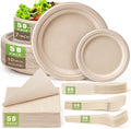 Gezond Compostable Paper Plates Set 300 PCS Disposable Plates 10 Inch by Gezond%C2%AE
