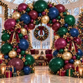 Red Blue Green Balloon Arch Double Stuffed Dark Emerald Green Burgundy Gold Balloon Garland Kit for Christmas New Year Gothic Halloween Birthday Wedding Anniversary Party Decorations by Aurovia