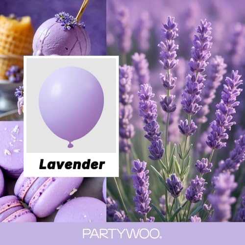 PartyWoo Lavender Balloons 140pcs Light Pastel Purple Lilac Different Sizes - Image 2