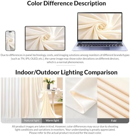 10x10 Champagne Backdrop Curtain for Parties Wedding Baby Shower Wrinkle Free Photo Curtains Backdrop Drapes Fabric Decoration for Bridal Shower 5ft x 10ft,2 Panels - Image 6
