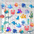 32 Pcs Under the Sea Party Hanging Swirl Decorations Ocean Party Supplies by FruitfulJewelry