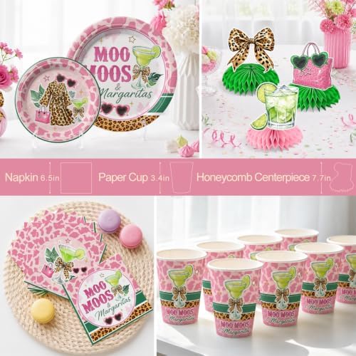 215pcs Moo Moos and Margaritas Party Decorations Tableware Set, 25 Serves - Image 5
