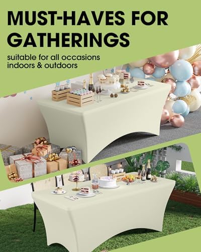 Pureegg Spandex Tablecloth 6ft 2 Pack Ivory - Image 3