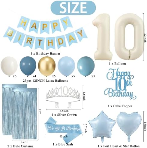Trgowaul Light Blue 10th Birthday Decorations for Girls - Image 2